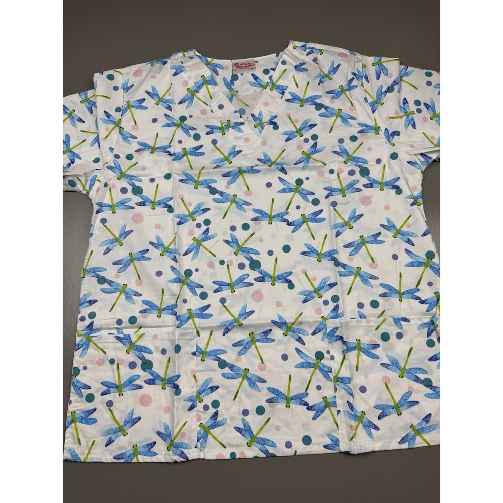 Fashion Scrubs Women's V Neck Mock Wrap Short Sleeve Size Large New Without Tags